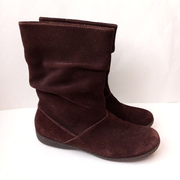 Bjorndal Jennifer Suede Boots Size 10 Women's Brown Leather Slouch Pull On - Picture 1 of 7